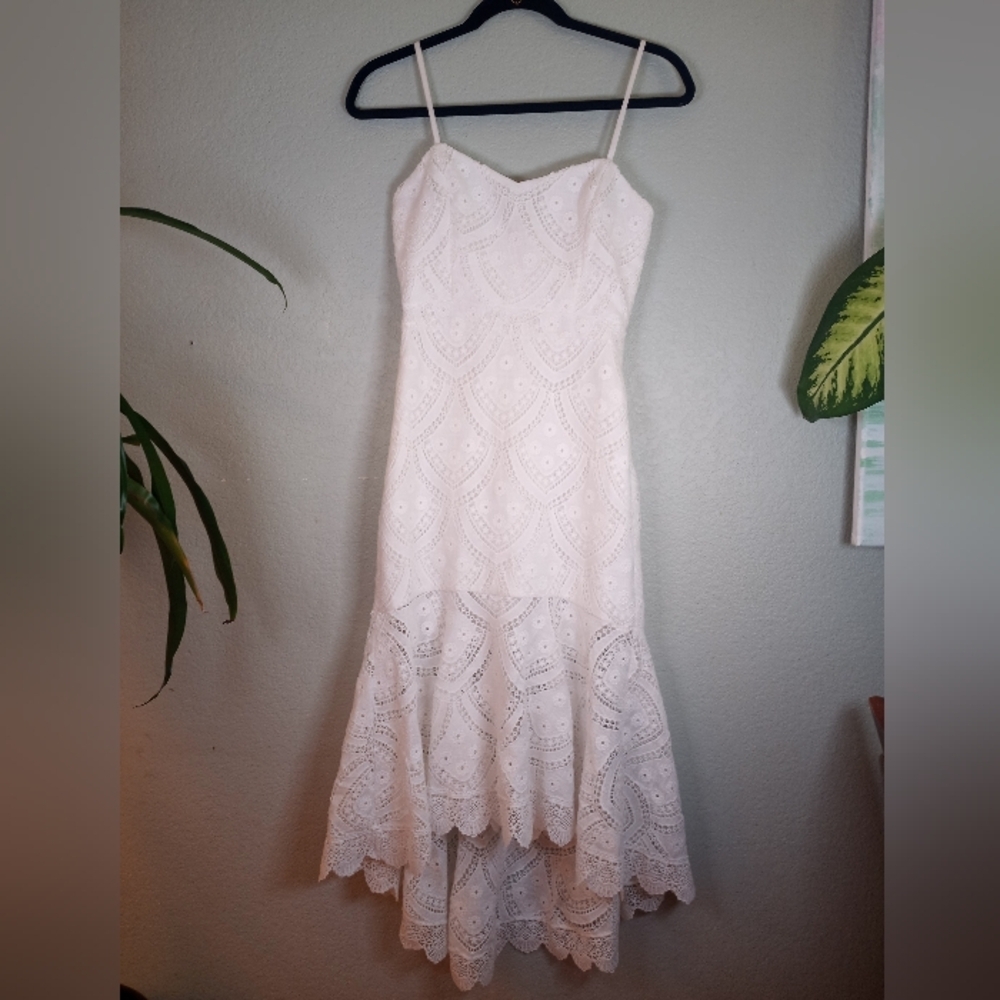 Anthropologie Lace Tiered Mermaid Bohemian Coquette Girl Coastal Cowgirl Dress S - Picture 3 of 12
